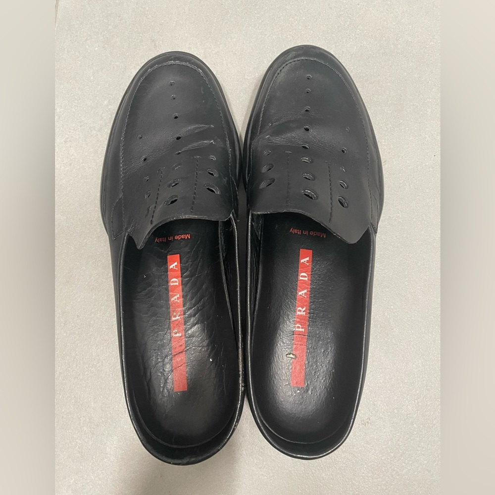 PRADA slide on loafers